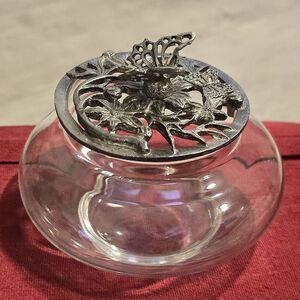 NOT FOR SALE Vintage 1985 Metzke Potpourri Glass Vanity Trinket Jar